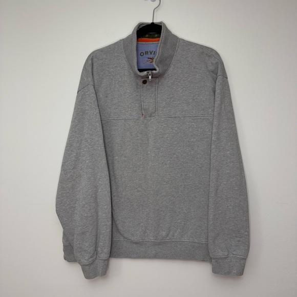 Orvis Other - Orvis men's Sweater Grey pullover 1/4 zip‎ button Sweatshirt Extra Large